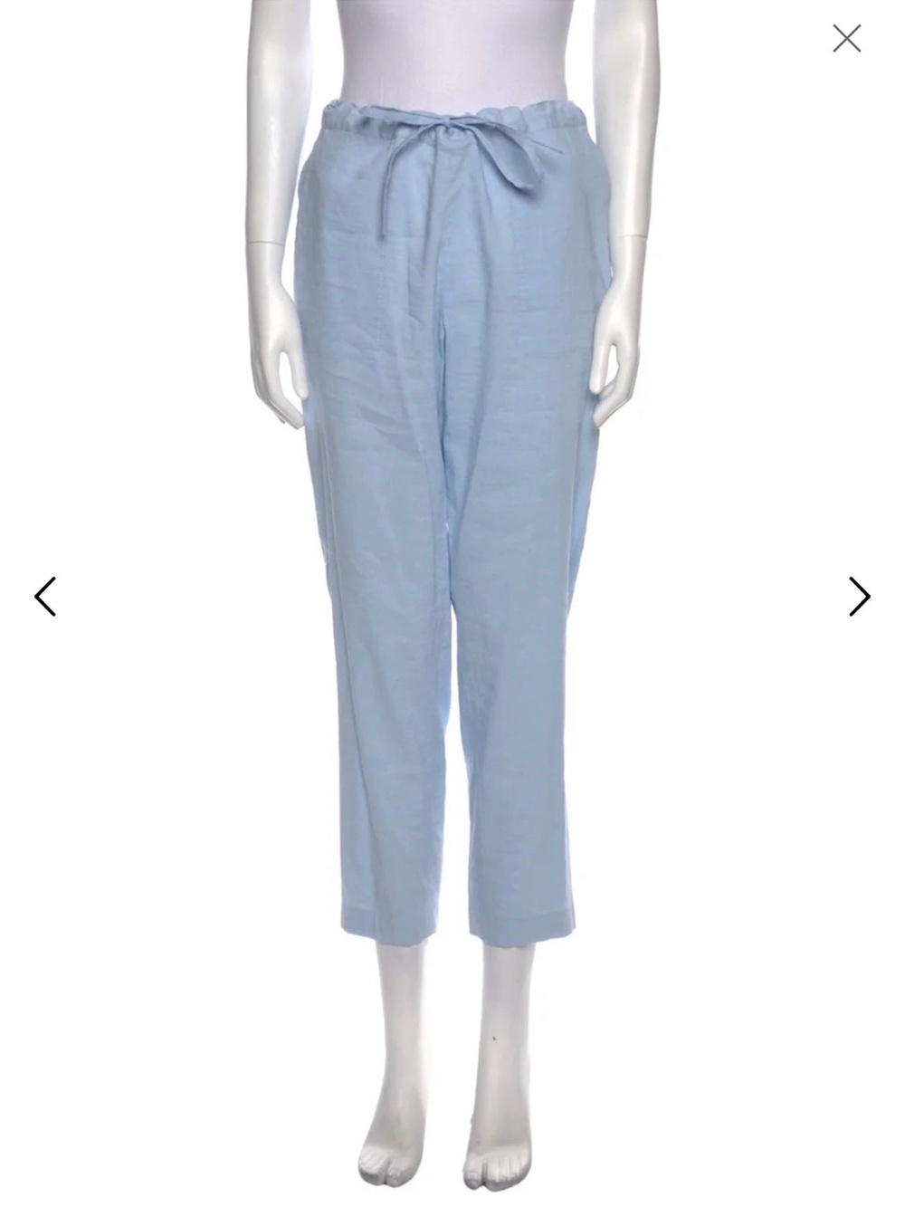 Light Blue Theory Drawstring Linen-Blend Pants